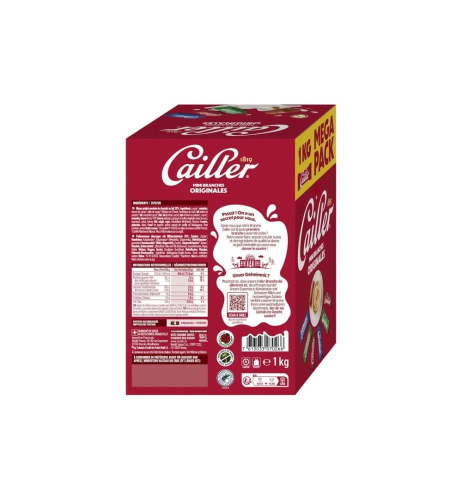 CAILLER - Branches Milchschokoladenriegel'Originale Mini 1 kg