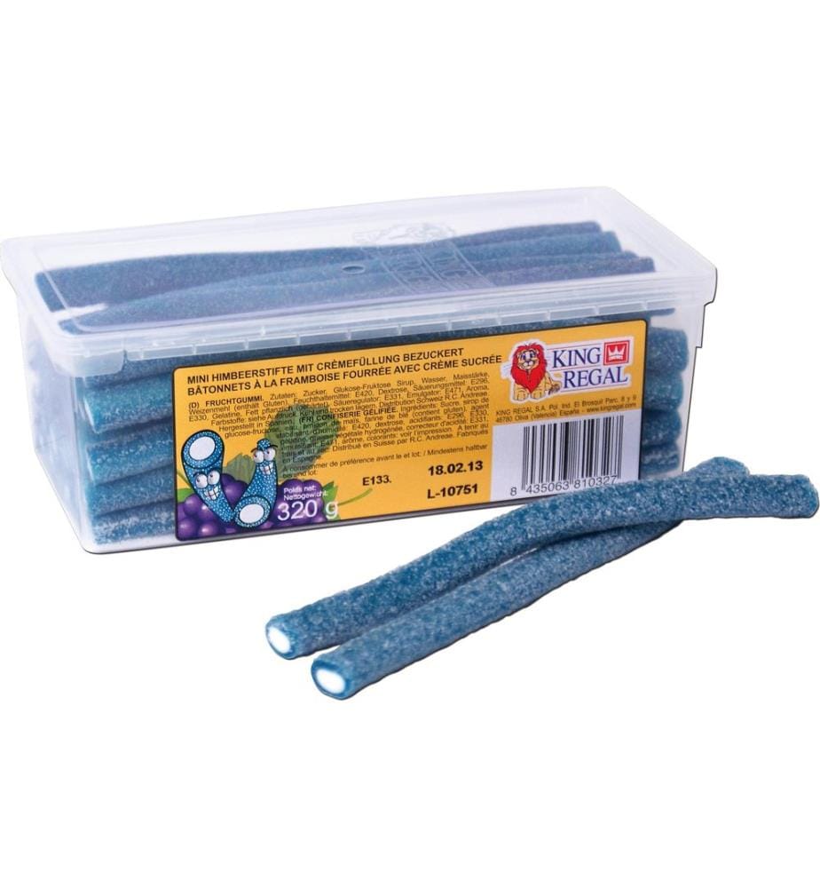 King Regal - Bonbons gommeux Mini bâtonnets de framboises sucrés 320 g