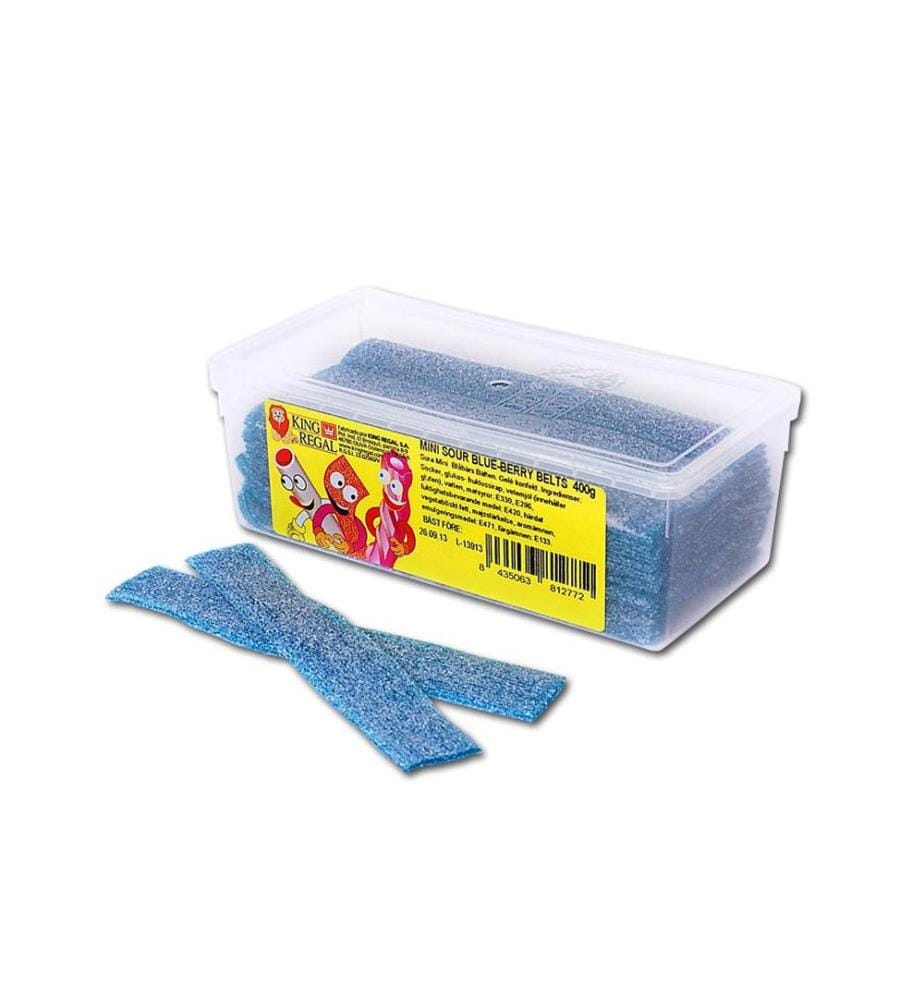 King Regal - Bonbons gommeux Mini Sour Strips Framboise 300 g