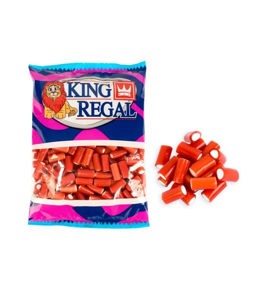 King Regal - Bonbons gommeux Fraise fourrée à la crème 1000 g