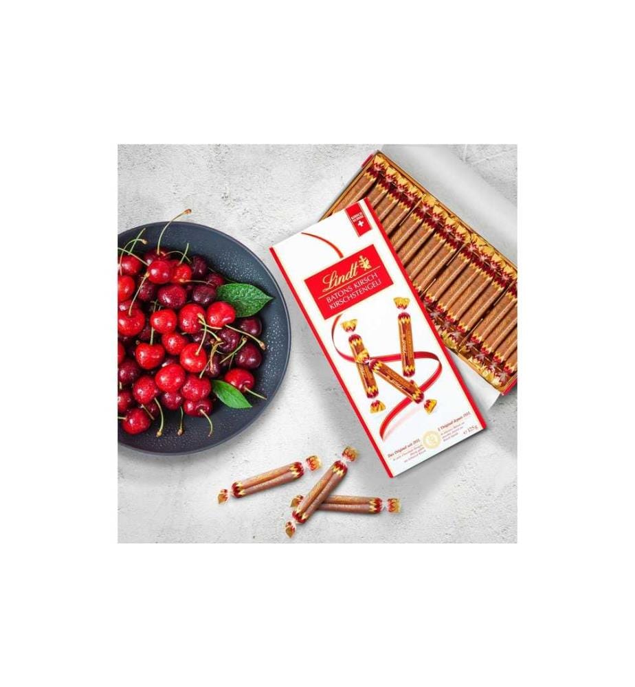 LINDT - Schokoladen-Pralinen Kirschstengeli mit Alkohol 125 g