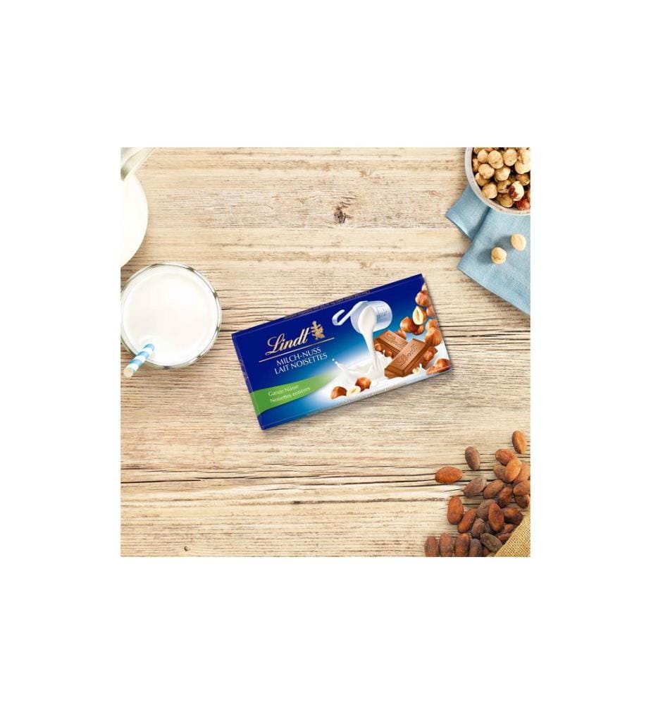 LINDT - Tablette de chocolat Lait Noix 100 g