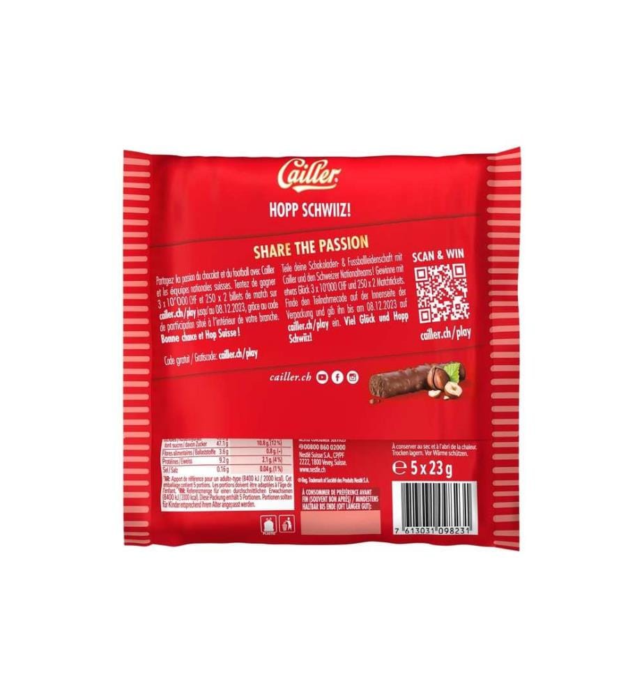CAILLER - Riegel Branches  5 x 23 g