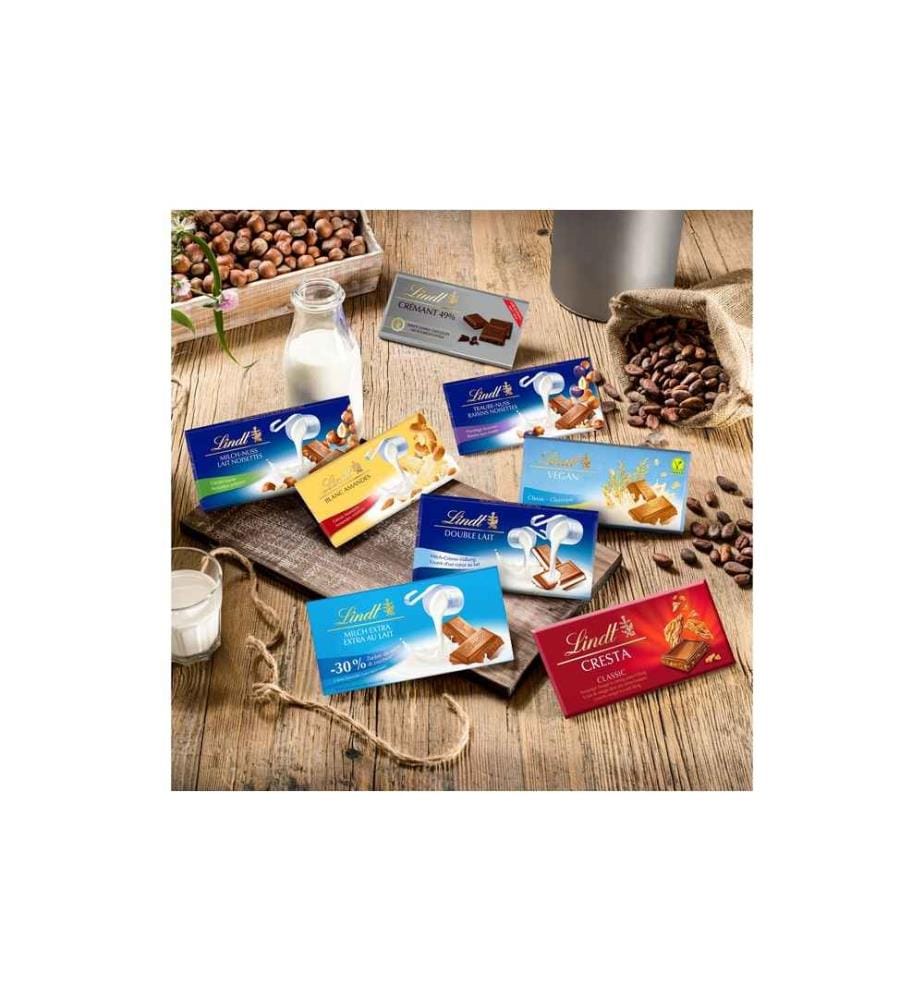 LINDT - Tablette de chocolat Noix foncée 100 g