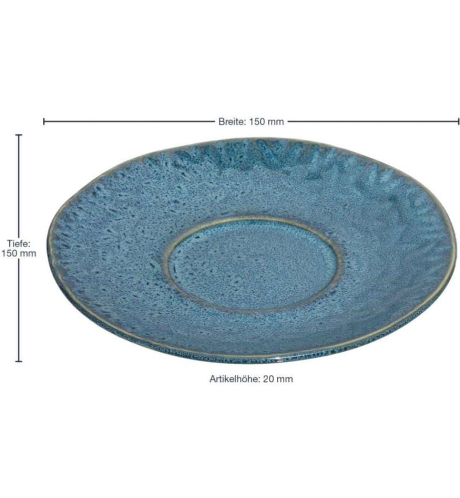 LEONARDO - Soucoupe Matera Ø 15 cm, 4 pièces, Bleu
