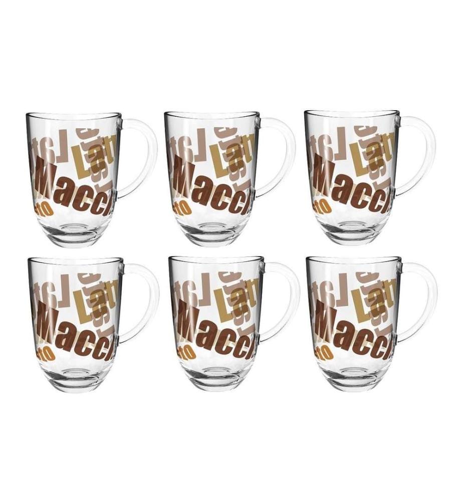 LEONARDO - Tasse à latte macchiato Naples avec texte 380 ml,  Transparent