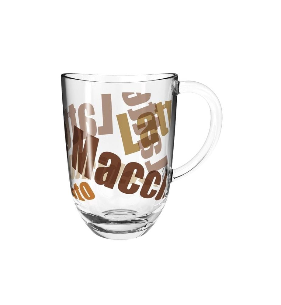 LEONARDO - Tasse à latte macchiato Naples avec texte 380 ml,  Transparent