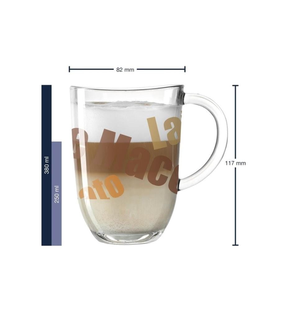 LEONARDO - Tasse à latte macchiato Naples avec texte 380 ml,  Transparent