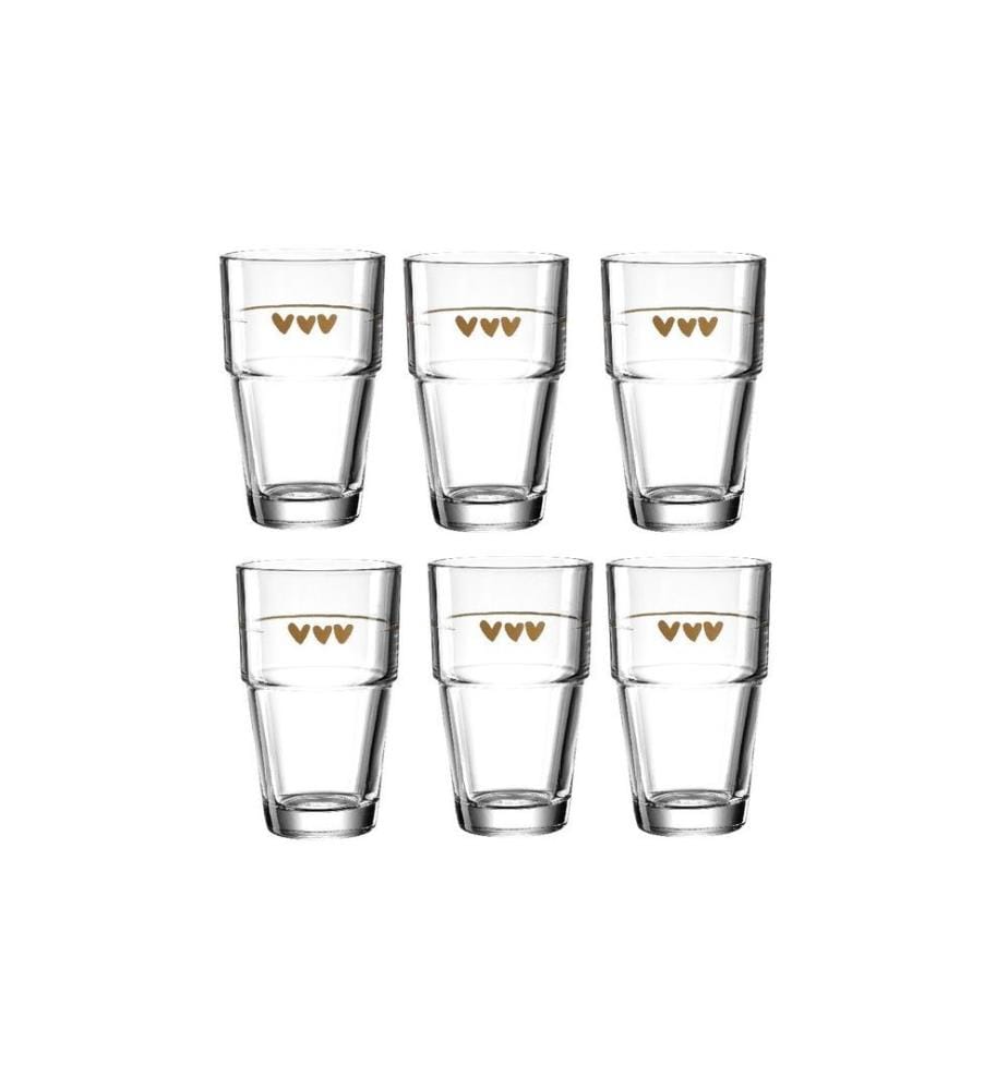 LEONARDO - Verre à latte macchiato Coeur solitaire 410 ml, 6 Pièce/s