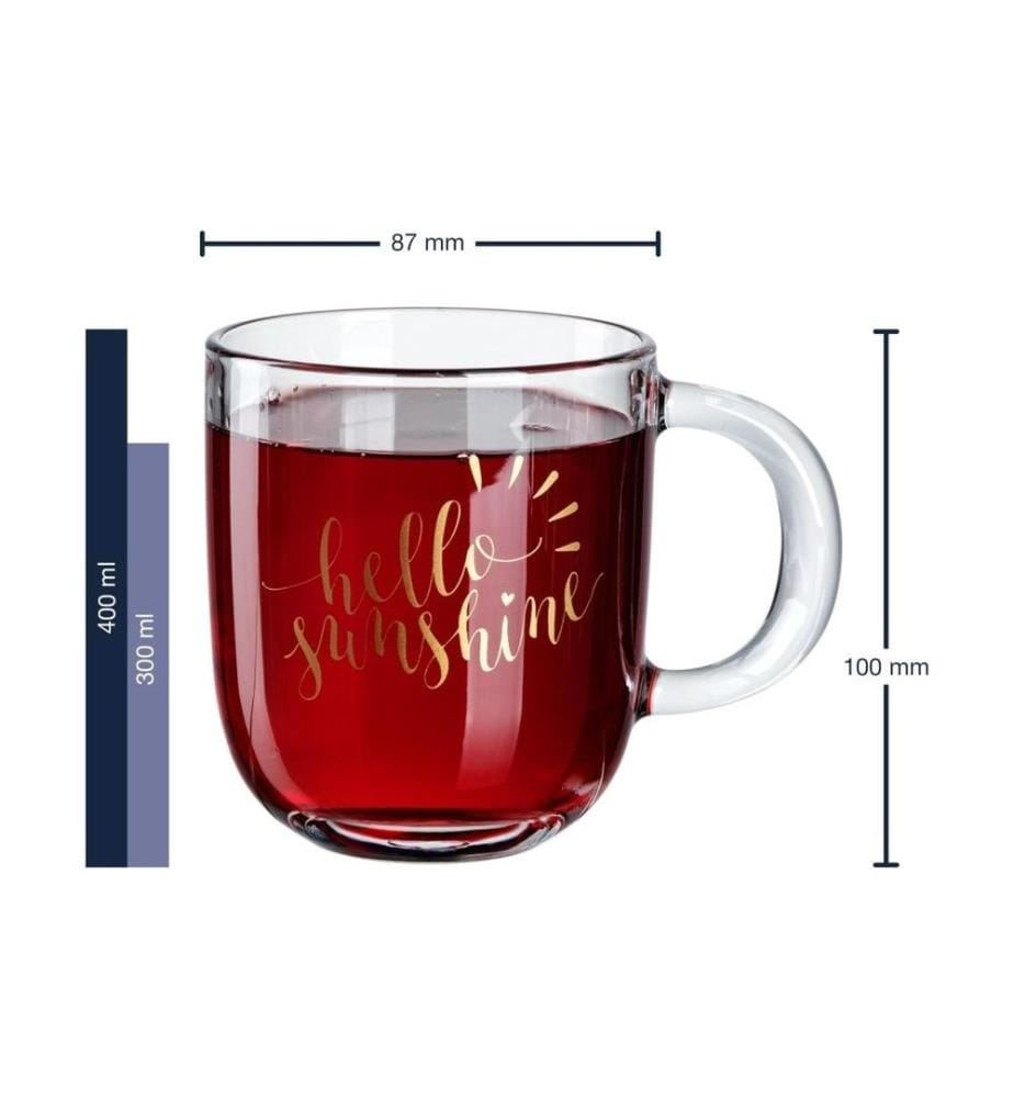 LEONARDO - Tasse à café Napoli Hello 400 ml , 1 Pièce/s, Transparent