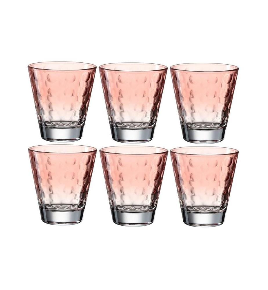 LEONARDO - Trinkglas Optic Pastell 215 ml, 6 Stück, Rot