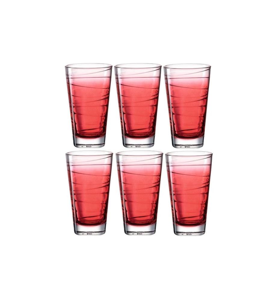 LEONARDO - Trinkglas Vario Struttura 280 ml, 6 Stück, Rot