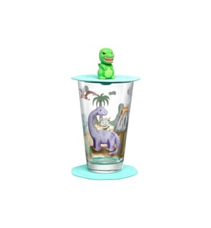 LEONARDO - Verre à boire pour enfants Avventura 300 ml, 3 pièces, dinosaure