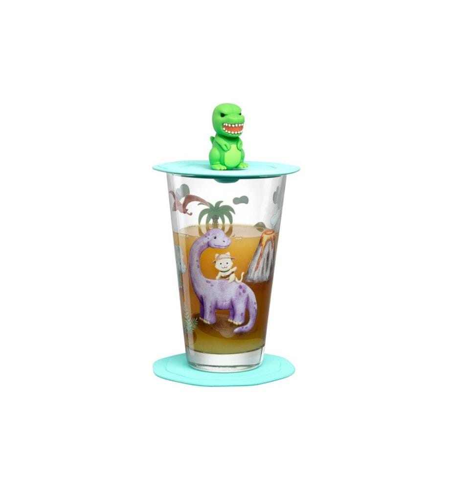 LEONARDO - Kindertrinkglas Avventura 300 ml, 3-teilig, Dinosaurier