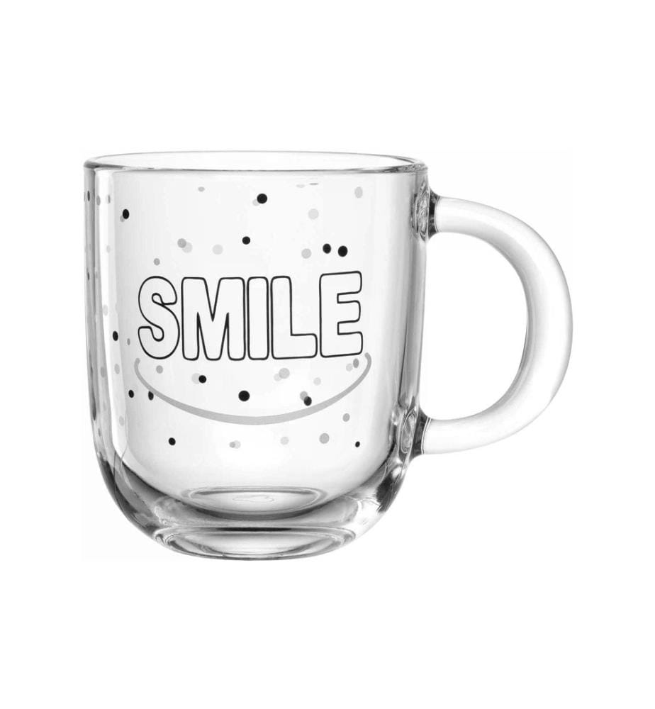 LEONARDO - Tasse universelle Ufficio Smile 400 ml, 1 Pièce/s, Transparent
