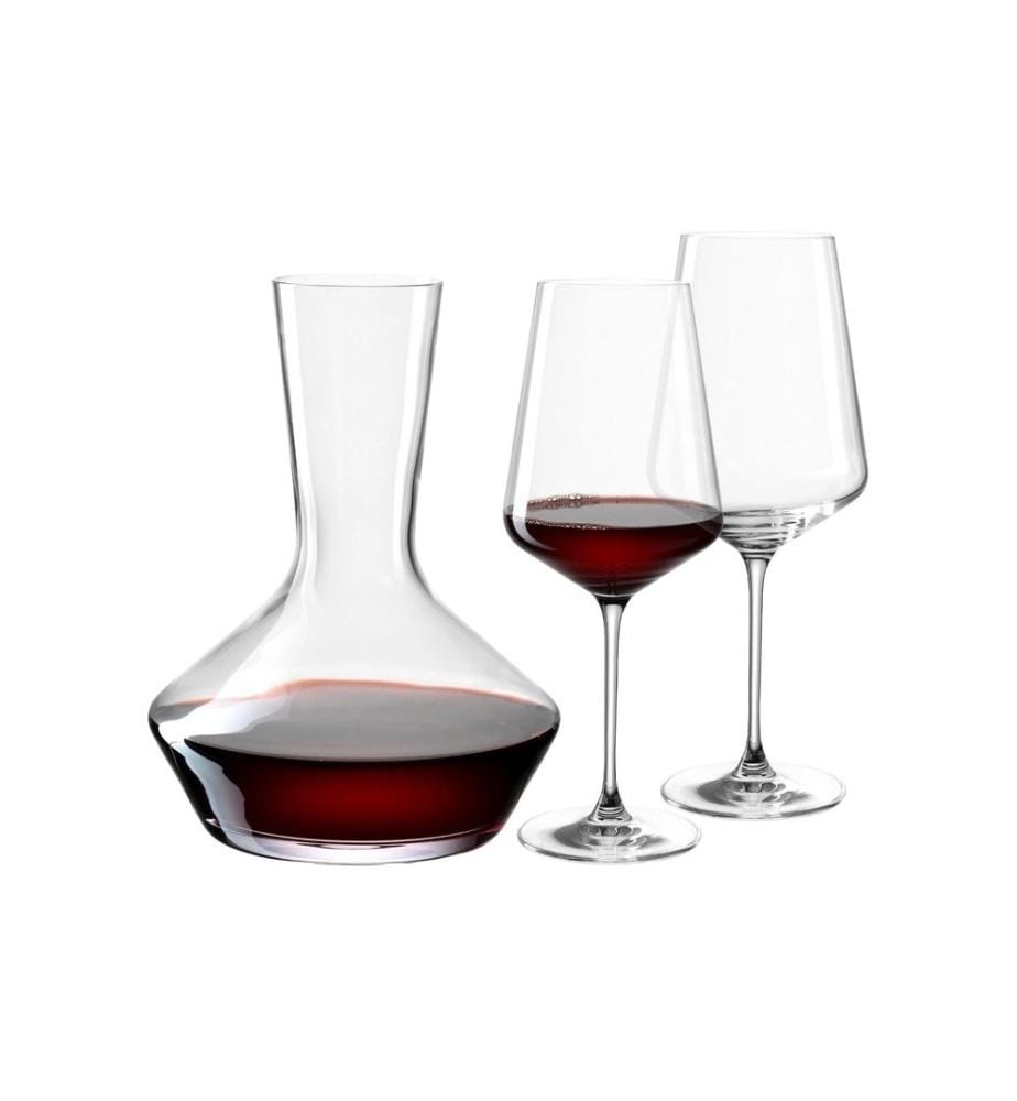 LEONARDO - Carafe à décanter + verres Puccini 3 pièces, 0.75 l, Transparent
