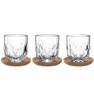 LEONARDO - Verre à cappuccino Gocce avec soucoupe 220 ml, Transparent