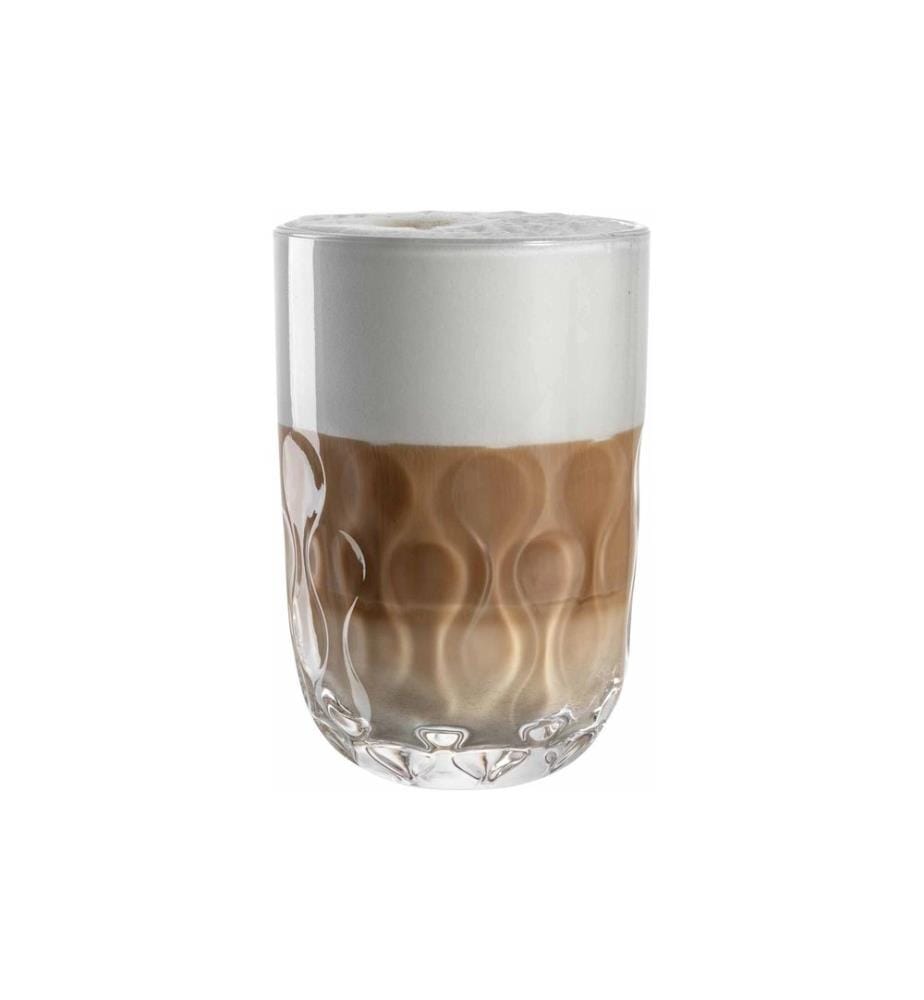 LEONARDO - Cappuccino Becher Gocce 2 380 ml, 2 Stück, Transparent