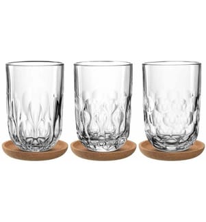 LEONARDO - Verre à cappuccino Gocce avec soucoupe 380 ml, Transparent