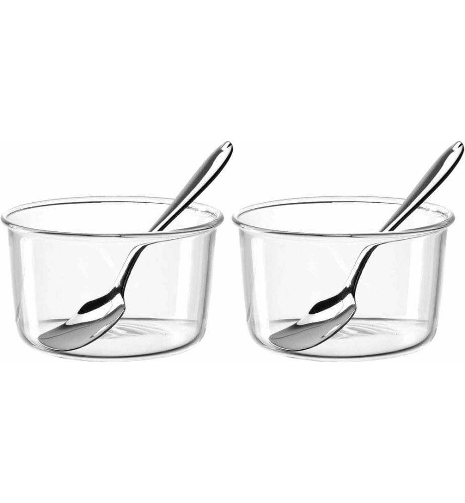 LEONARDO - Coupe avec cuillère Vetro 4 pièces, Transparent