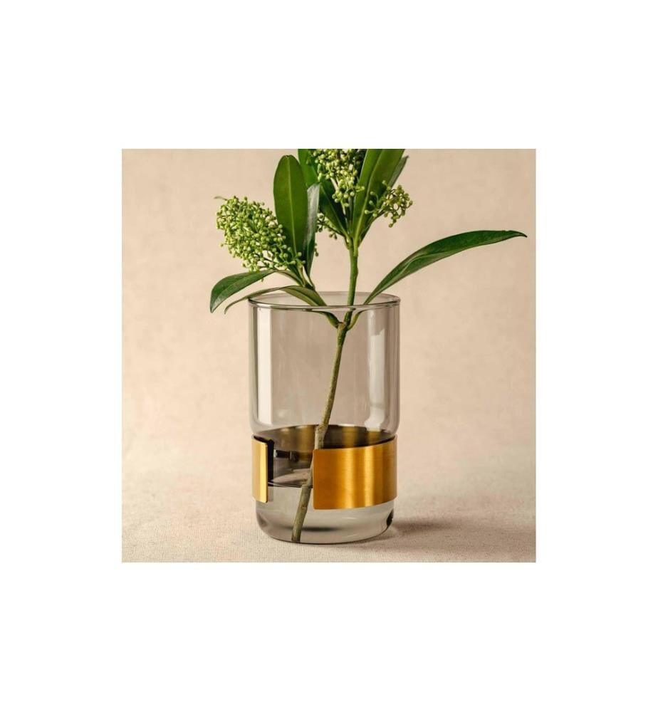 LEONARDO - Vase Silenzio 15 cm, or/transparent