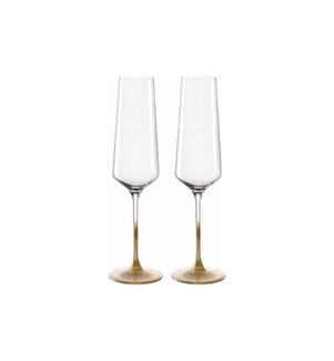 LEONARDO - Verre à champagne Puccini 2 pièces, 280 ml, Doré