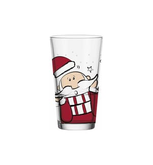 LEONARDO - Trinkglas Weihnachtsmann 6 x 330 ml, Transparent