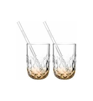 LEONARDO - Verre à latte macchiato Gocce 390 ml, 2 pièces, Orange