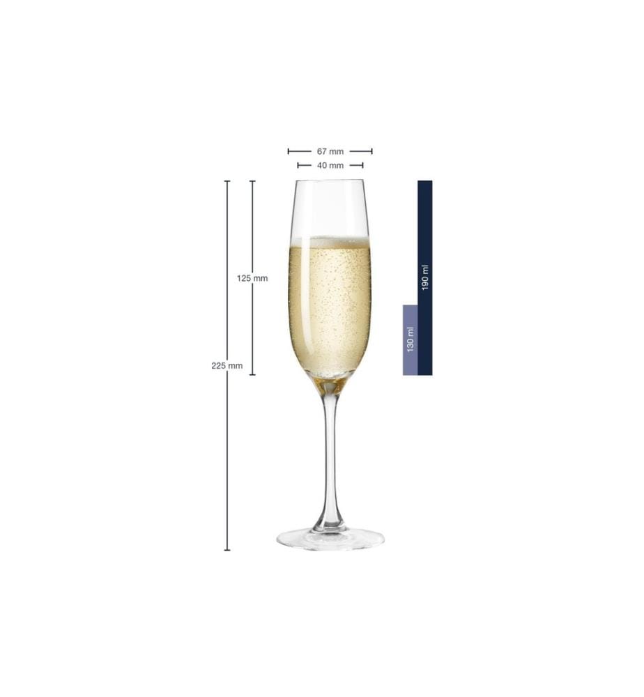LEONARDO - Sektglas Ciao 190 ml, 6 Stück, Transparent