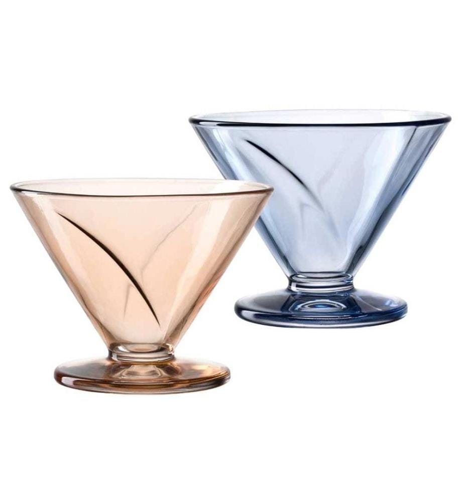 LEONARDO - Coupe 270 ml, bleu / abricot, 4 pièces