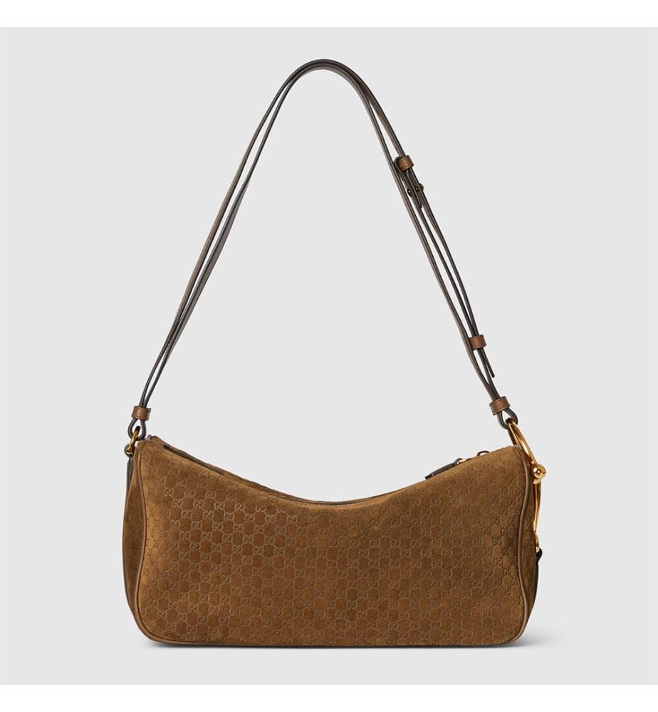 Half Horsebit Medium Schultertasche - Braun