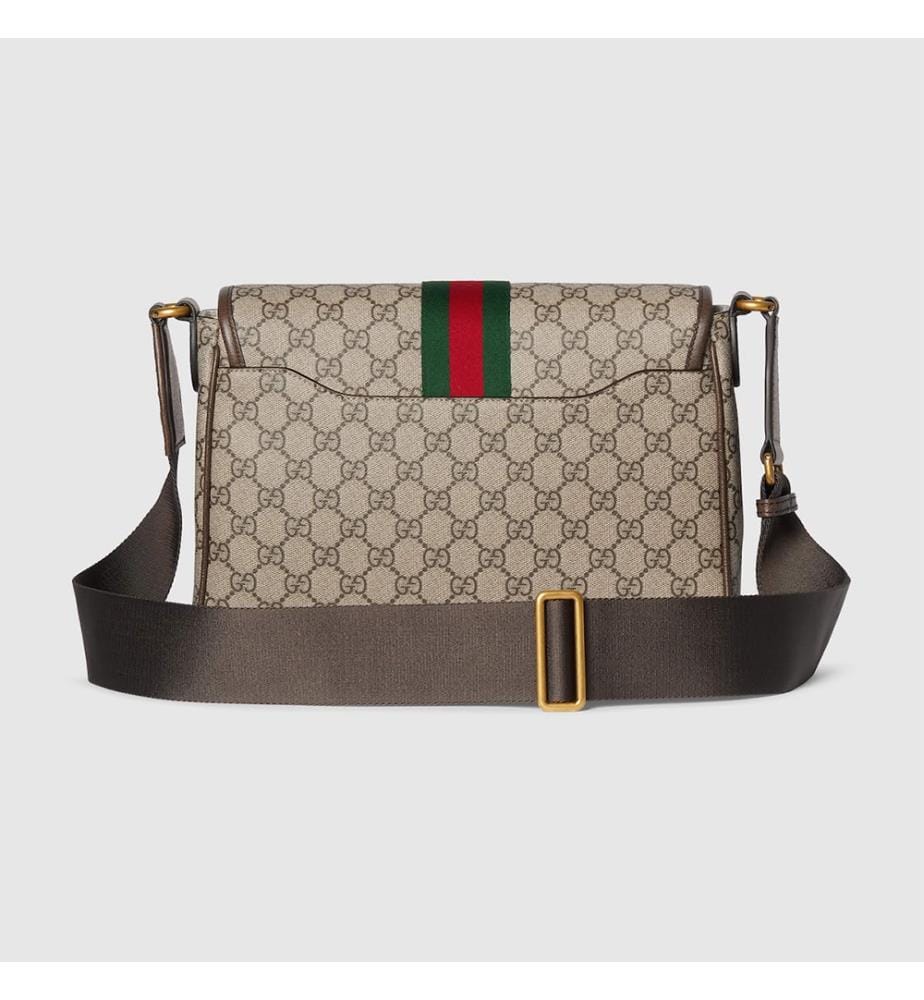 Ophidia Medium Messanger Bag - Beige et Dark Brown
