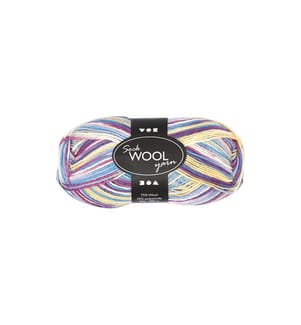 CREATIV COMPANY - Laine 50 g pour les chaussettes, crème/violet