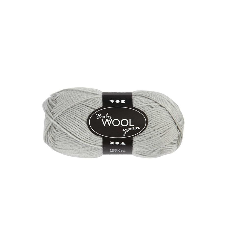 CREATIV COMPANY - Wolle Babygarn Merino 50 g 14/4 Hellgrau