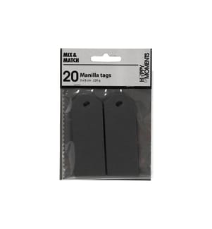 CREATIV COMPANY - Étiquette pour cadeau Manila Tags, 3 x 8 cm, 20 pièces, noir