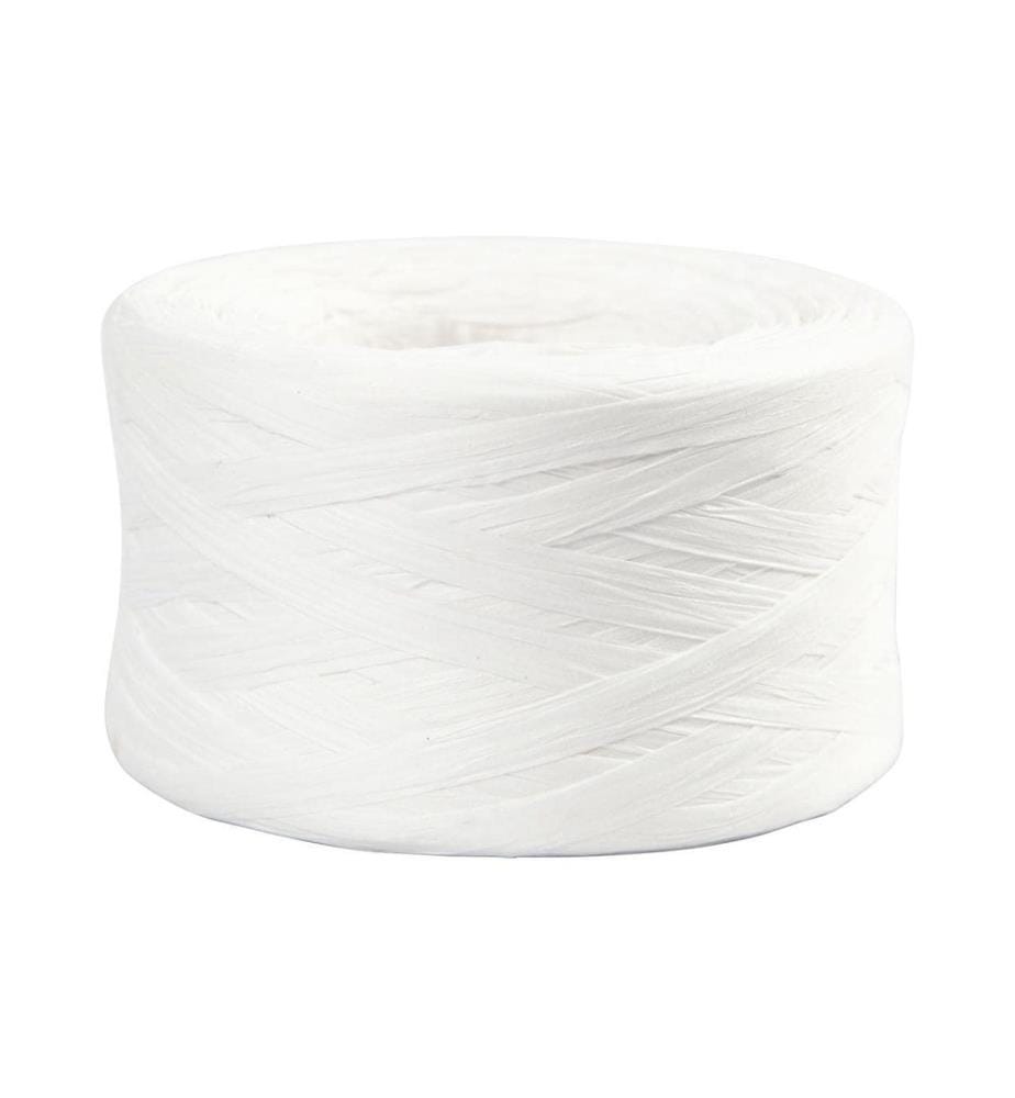 CREATIV COMPANY - Geschenkband Raffiabast 8 mm x 100 m, Weiss