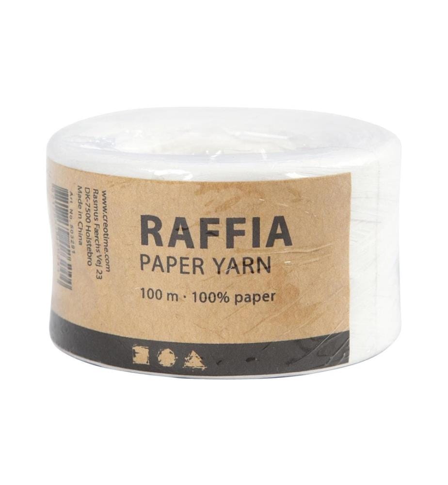CREATIV COMPANY - Geschenkband Raffiabast 8 mm x 100 m, Weiss