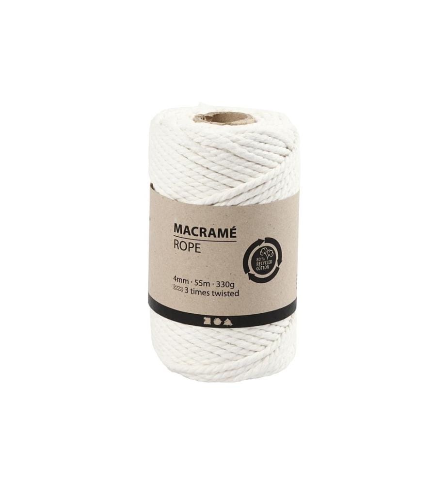 CREATIV COMPANY - Baumwollgarn Makramee Rope 330 g, Weiss
