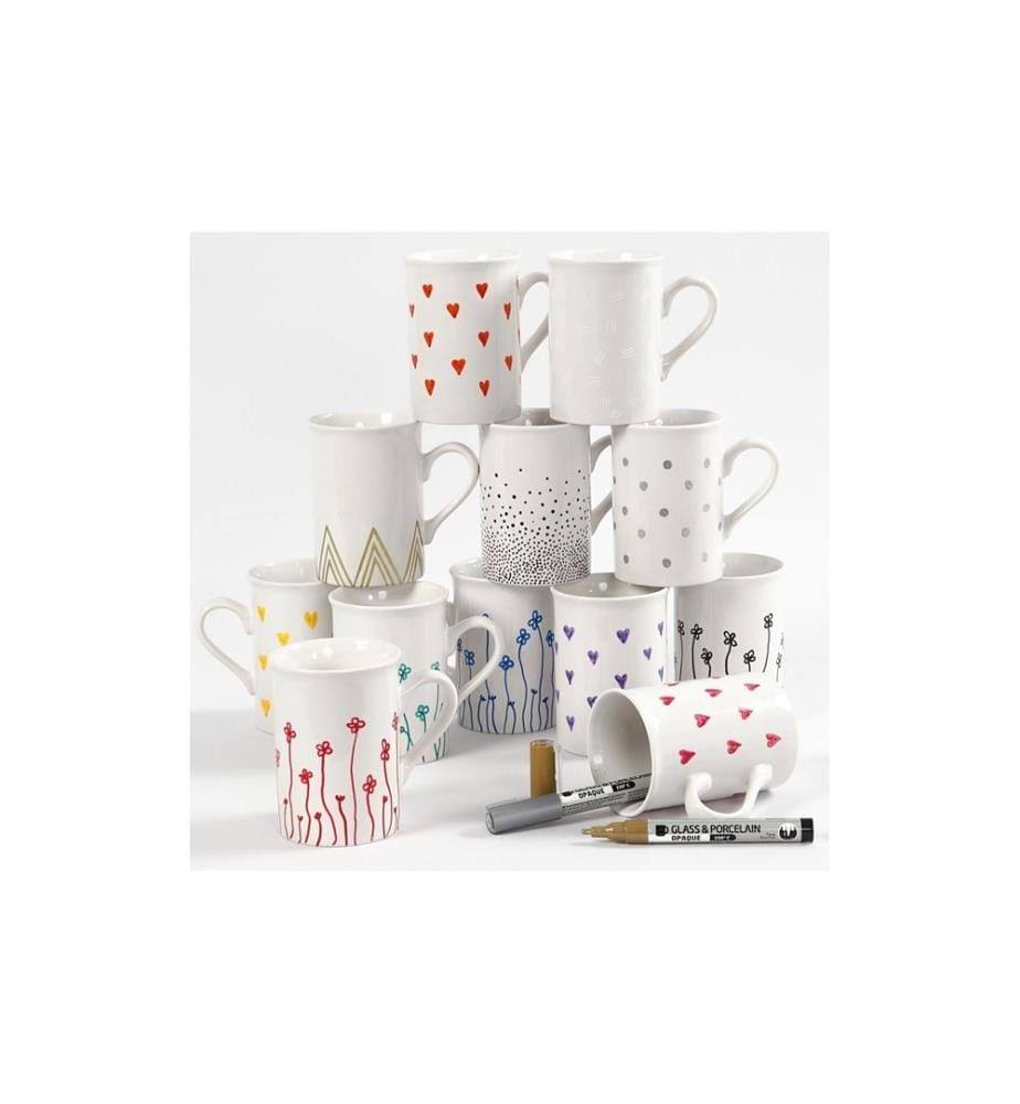 CREATIV COMPANY - Feutre porcelaine et les marqueurs de verre 12 pièces