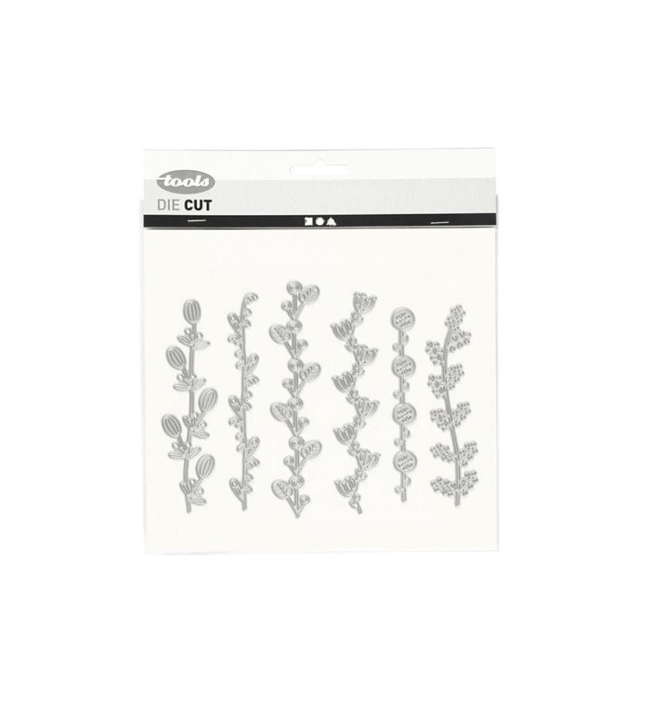 CREATIV COMPANY - Modèle de poinçon 14.3 x 12.3 cm, vrilles de fleurs