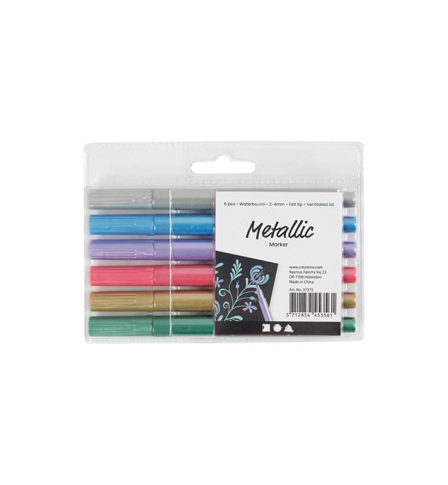 CREATIV COMPANY - Crayon feutre Métallique 6 pièces