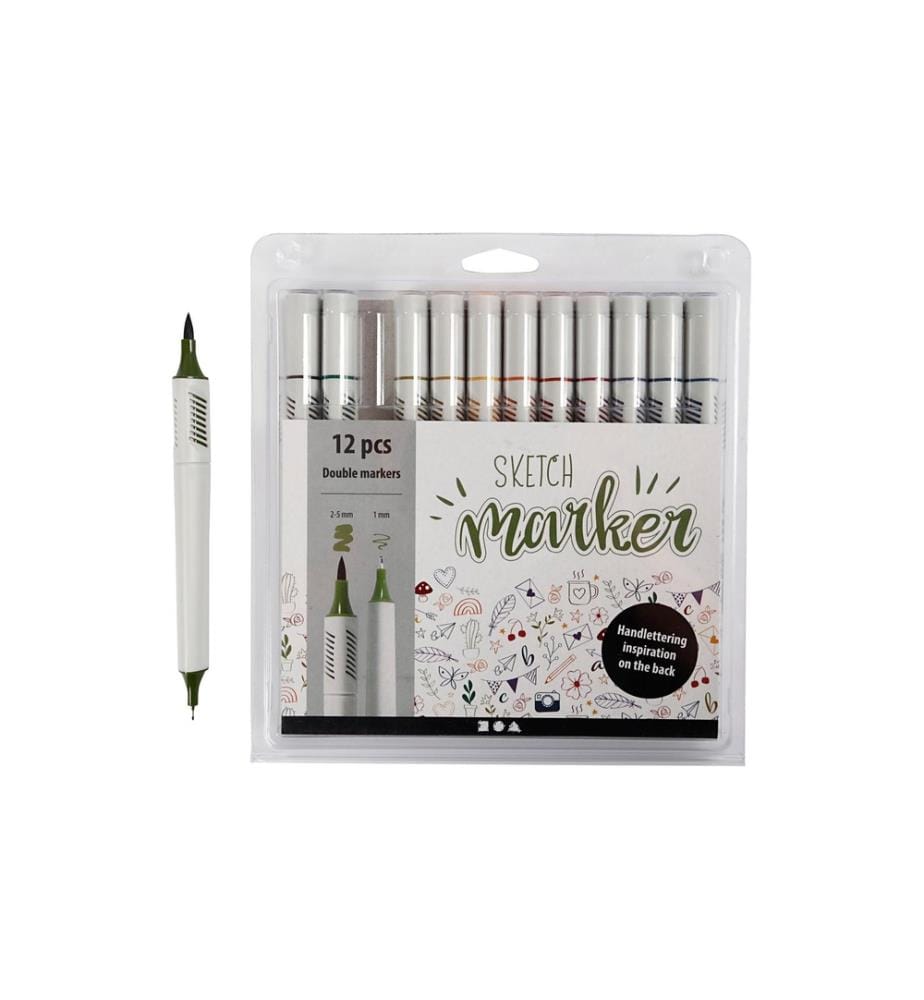 CREATIV COMPANY - Crayon feutre Sketch Marker Standard 12 pièces