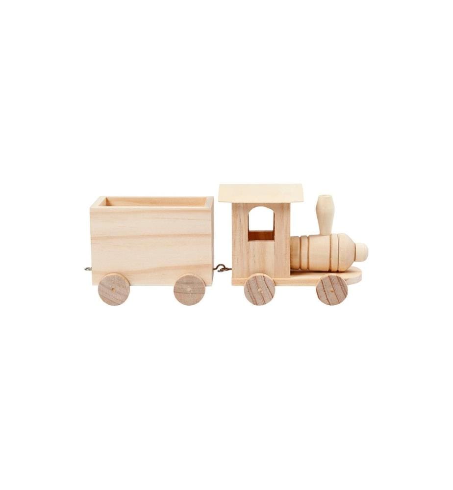 CREATIV COMPANY - Article en bois Train en bois avec remorque 2 pièce