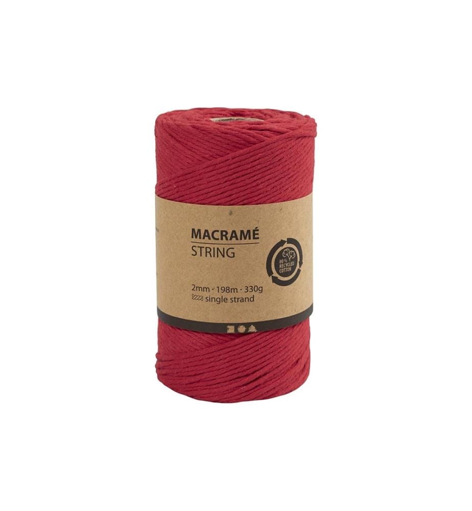CREATIV COMPANY - Baumwollgarn Macramé Kordel Rot