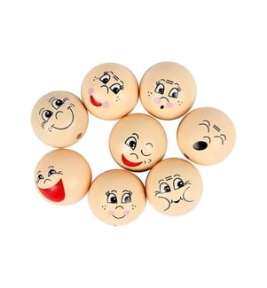 CREATIV COMPANY - Holzperlen Gesicht 30 mm, Hautfarben, 16 Stück