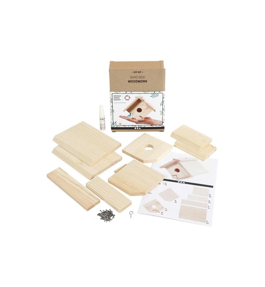CREATIV COMPANY - Holzartikel Vogelfutterhaus Set 14.5 x 16 x 13 cm