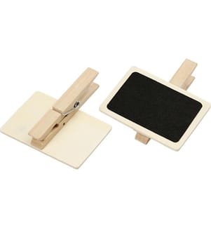 CREATIV COMPANY - Mini-tableau noir avec agrafes 6.8 x 4.7 cm, 6 pièces