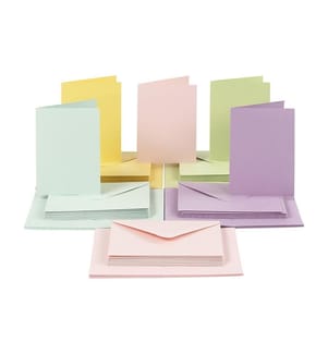 CREATIV COMPANY - Blankokarte und Couvert 10.5 x 15 cm, 50 Stück, Pastell