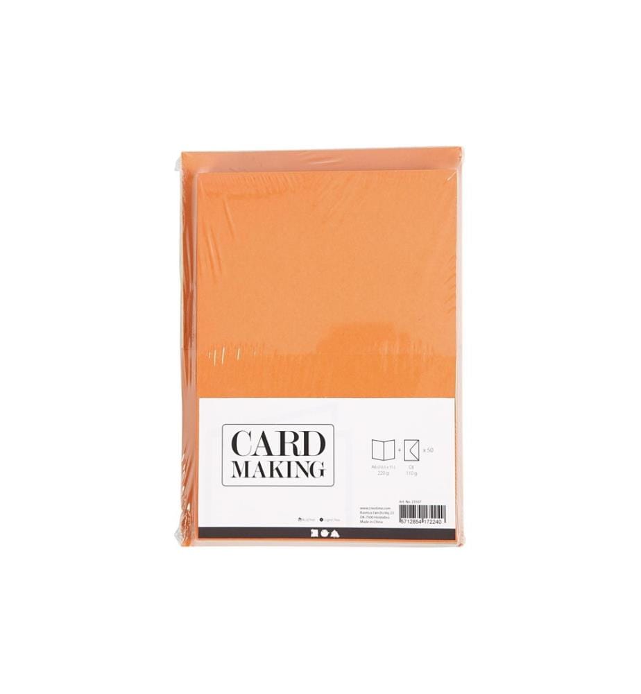 CREATIV COMPANY - Blankokarte und Couvert 10.5 x 15 cm, 50 Stück, Mehrfarbig