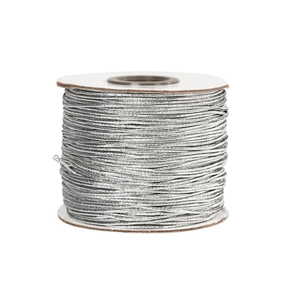 CREATIV COMPANY - Elastikschnur 1 mm Silber, 100 m